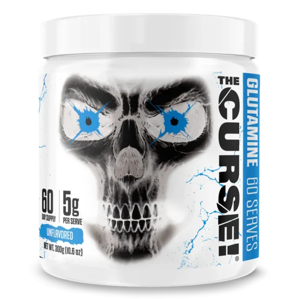 "JNX Sports The Curse Glutamine – 60 Servings. Advanced muscle recovery and endurance formula with pure L-Glutamine and electrolytes."