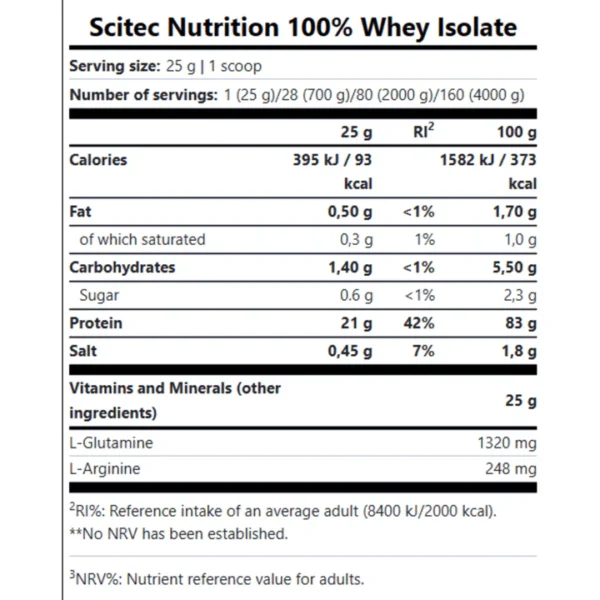 scitec-isolate-nutrition-label