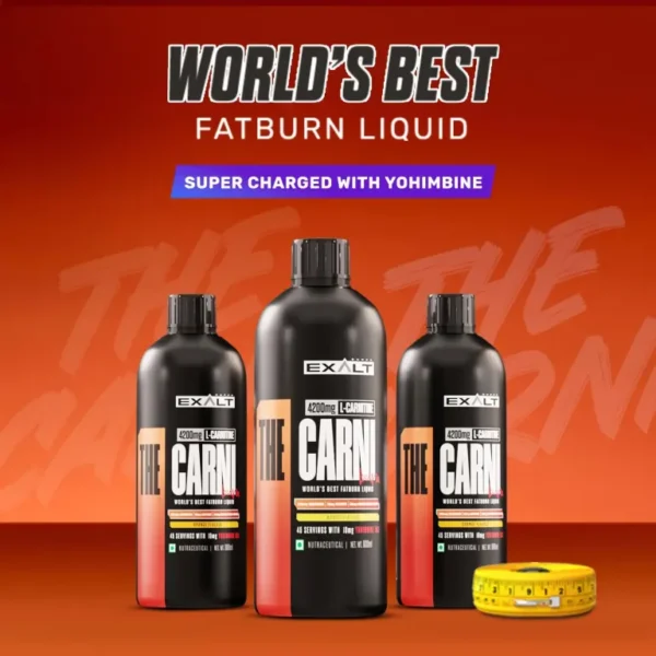 "Exalt The Carni Burn – 100% authentic, lab-tested L-Carnitine supplement for effective fat burning and muscle preservation.
