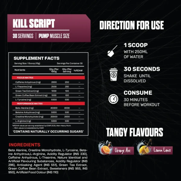 Exalt Supps The Kill Script Pre-Workout – 300g / 0.66 lbs | 30 Servings