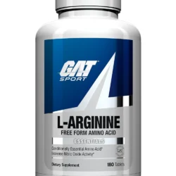 "GAT L-Arginine Free Form Amino Acid – 180 Tablets Bottle. Supports muscle pump, nitric oxide production, endurance, and recovery. Made in USA."