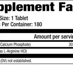 "GAT L-Arginine Nutrition Facts – 1000mg L-Arginine per serving, with calcium, magnesium, and vitamin B6 for enhanced muscle function and recovery."