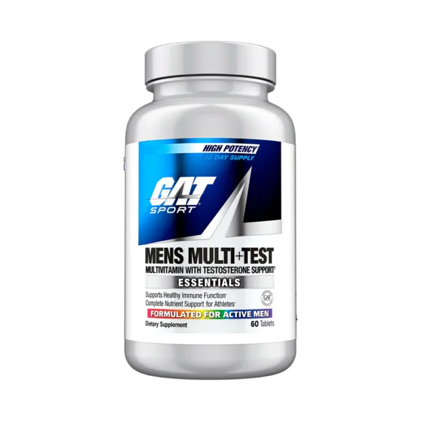 Wellness-Essentials_Mens-Multi-Test_60ct_Prouct-Image Gat Sport Mens Multi+Test Vitamin 60 Tablets front view