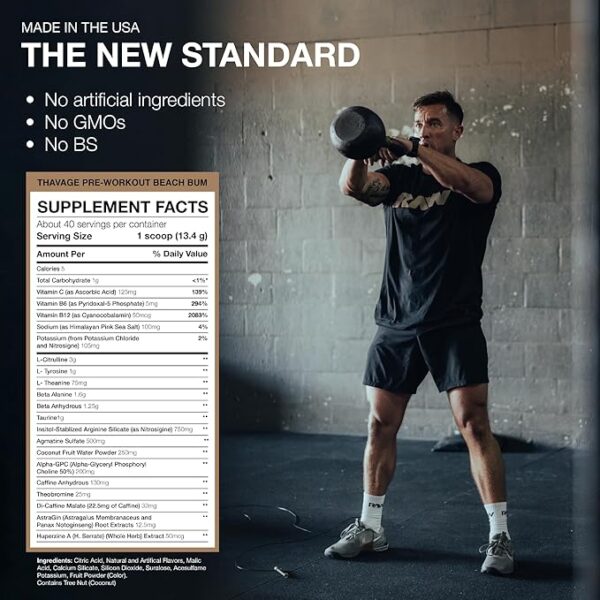 Raw CBUM Thavage Thavage Pre-Workout Lemonade – Supplement Facts